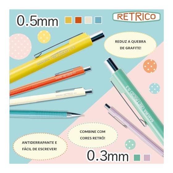 Retorico Mechanical Pencil 0.3mm HB [Green] NS203R#29 Retro Pop Design Lead Break Prevention Function