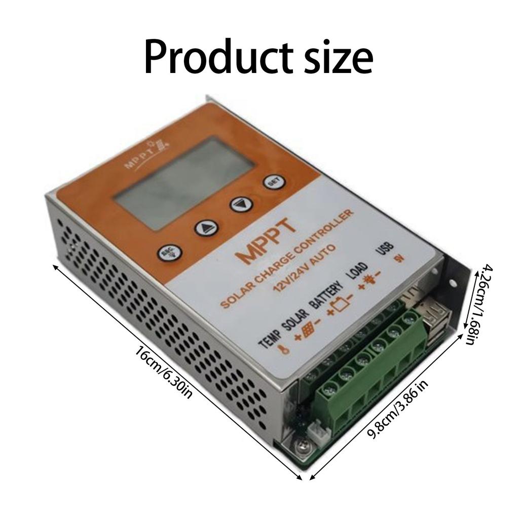 10A/20A MPPT Solarladeregler mit Hintergrundbeleuchtungsanzeige Auto Solarmodul Laderegler Sorgt für effizientes Laden