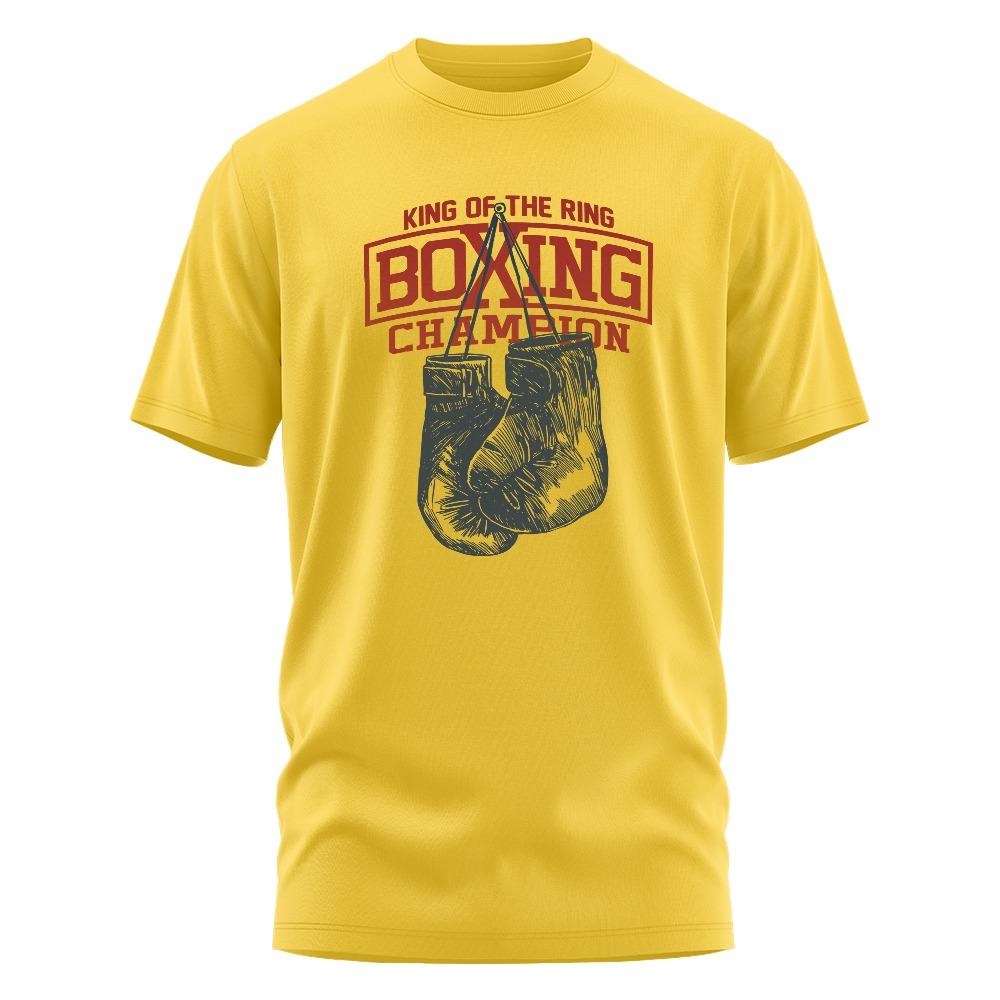 Boxing Champion King Men's and Women's Printed T Shirt Retro GYM Clothing Cotton Top Short Sleeve