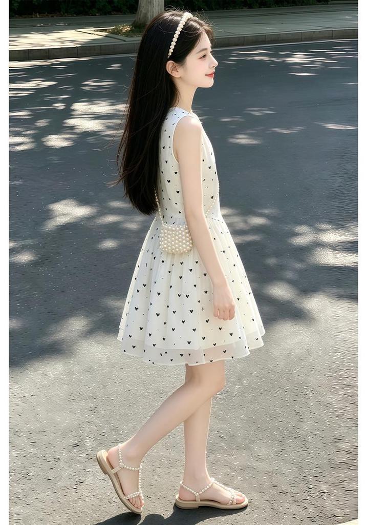 Girls' 2026 Polka Dot Sleeveless Summer Dress - Fashionable, Super Beautiful Children's Skirt