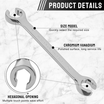 3/4 Pcs Double-ended Hexagonal Wrench Flare Nut Wrench Set 9MM-17MM Hex Spanner Wrenches Kit for Machinery Car Repairing Tools