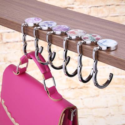Exquisiter Taschenhalter für Tisch Tragbare Handtaschenhaken Tischhakenhalter Rosenmuster Handtaschenaufhänger Halter Dekoration Handtaschenaufhänger