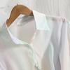 Chiffonhemd Schillerndes Button-up-Hemd Mittellanger dünner Mantel Damen Sonnenschutzhemden Damen Loses Hemd Koreanischer Trend Neue Produkte