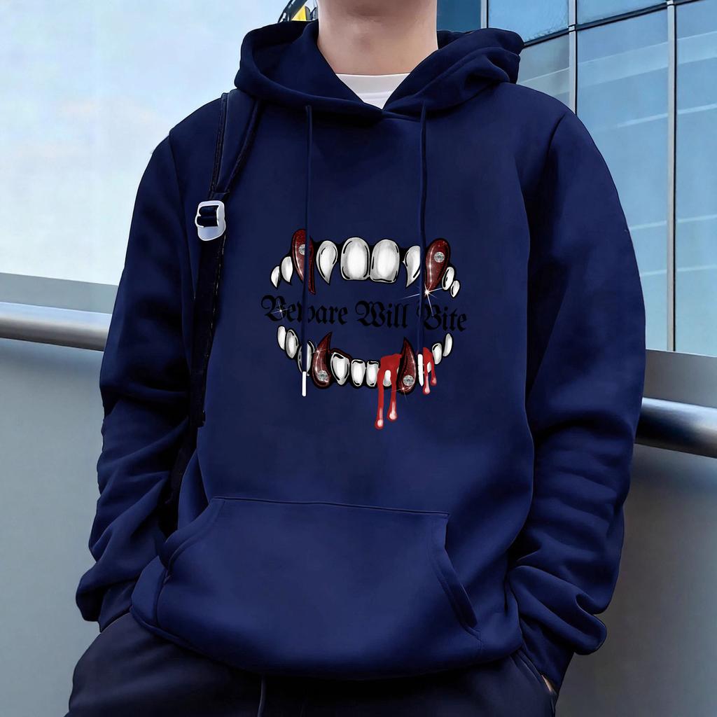 "Halloween"Men's Casual Hoodies Fleece Hip Hop 250g/m² Solid Pullover Sweatshirt Men Sportswear Clothing Sweatshirt Men's Clothing