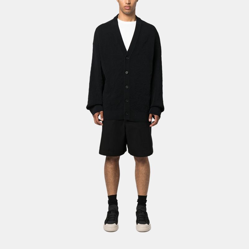 Y-3 Solid Color V-Neck Single-Breasted Long Sleeve Sweater Men sweater H63088