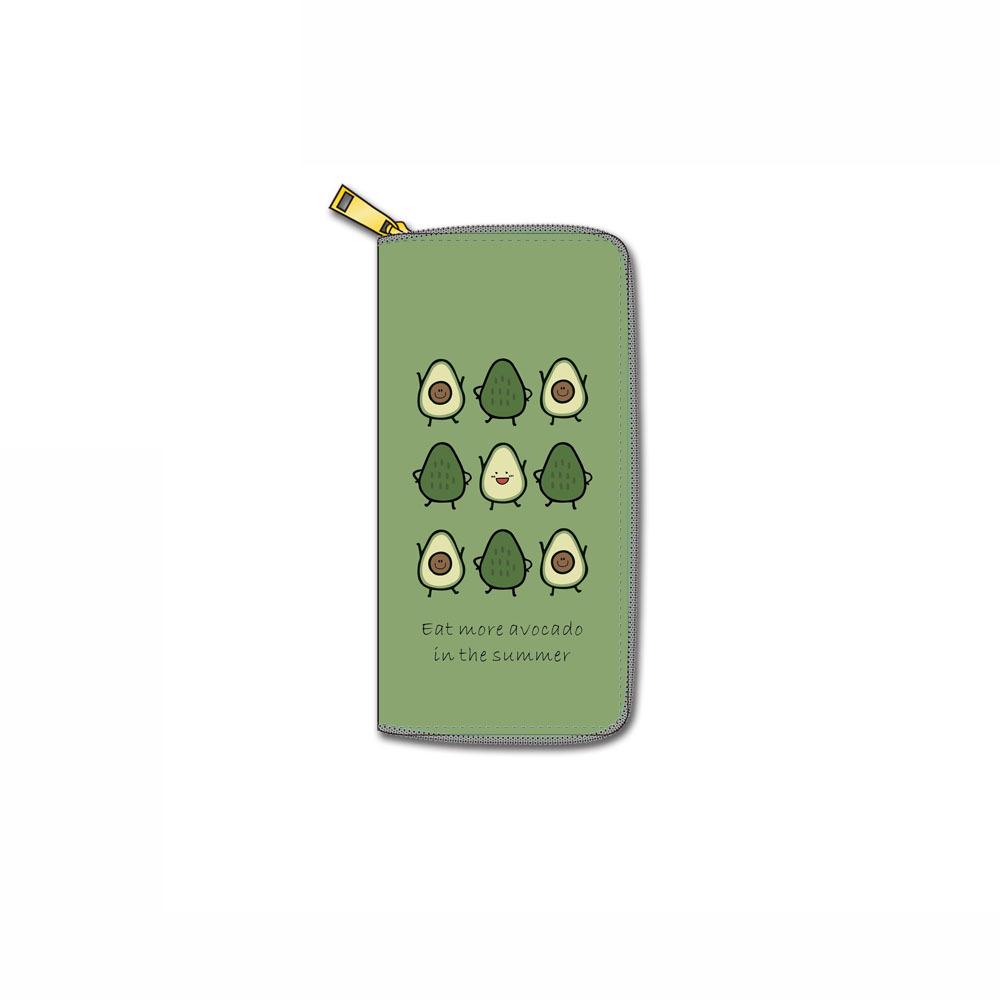 Fruit Avocado Long Zipper Wallet, Clutch Wallet Factory