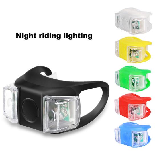 Cycling Taillight High Brightness Waterproof 2 LED Beads 3 Modes Illuminate Silicone Night