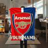 1PC Custom Name Arsenal Patterned Flannel Blanket Suitable For All Seasons for Home Decor Warmth and Comfort Gifts Holiday Present