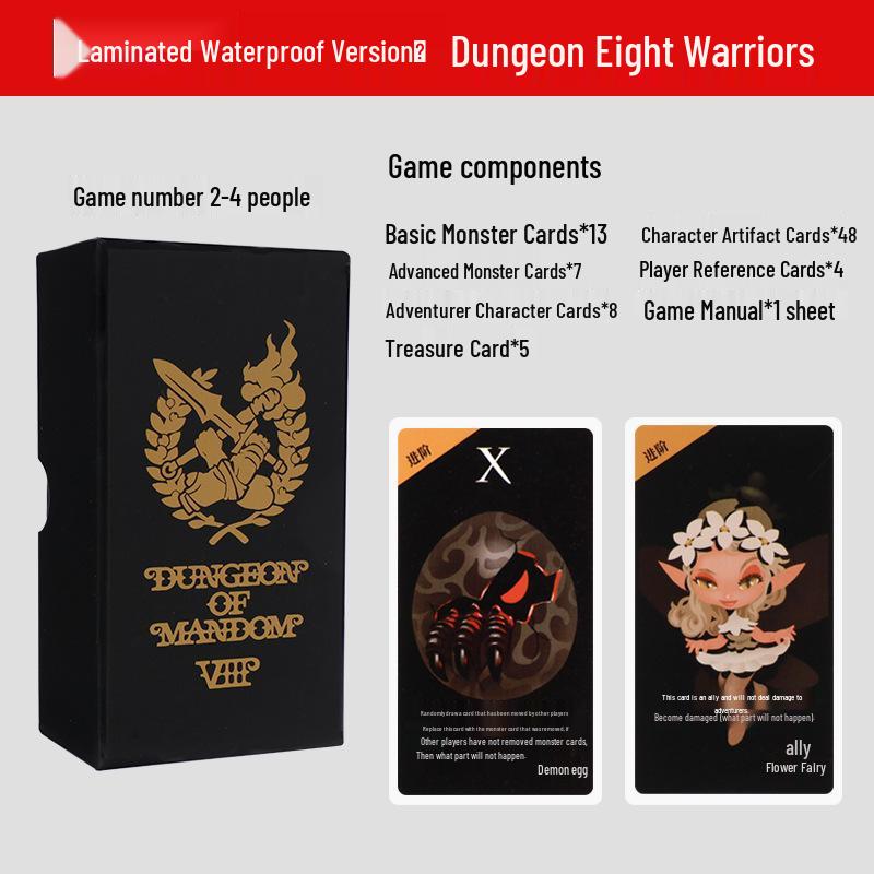Dungeon Eight Warriors: Bilingual Tabletop Card Game (2-4 Players) - Casual Party Fun by Oink Games