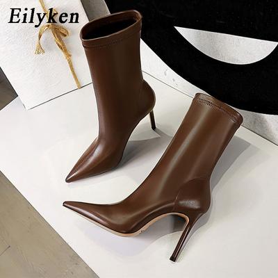 Stivali Primavera Alta Qualità Morbida Pelle PU Donna Punta Acuta Décolleté Tacchi Moda Scarpe da Festa Donna Taglia 34-40