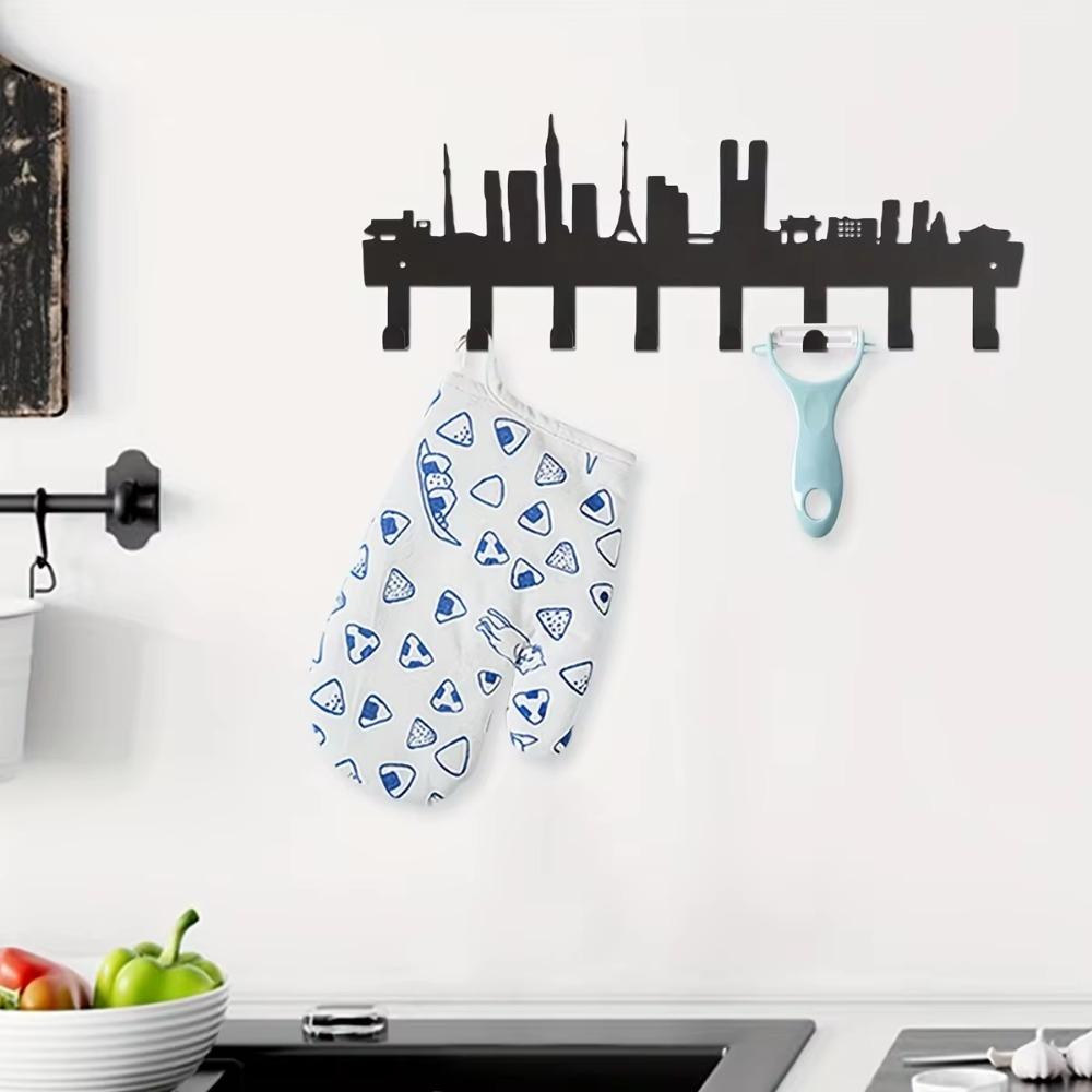 City Silhouette Key Hooks - Multi-Purpose for Clothes Bags in Household, Decorative Holder for Living Room Wall