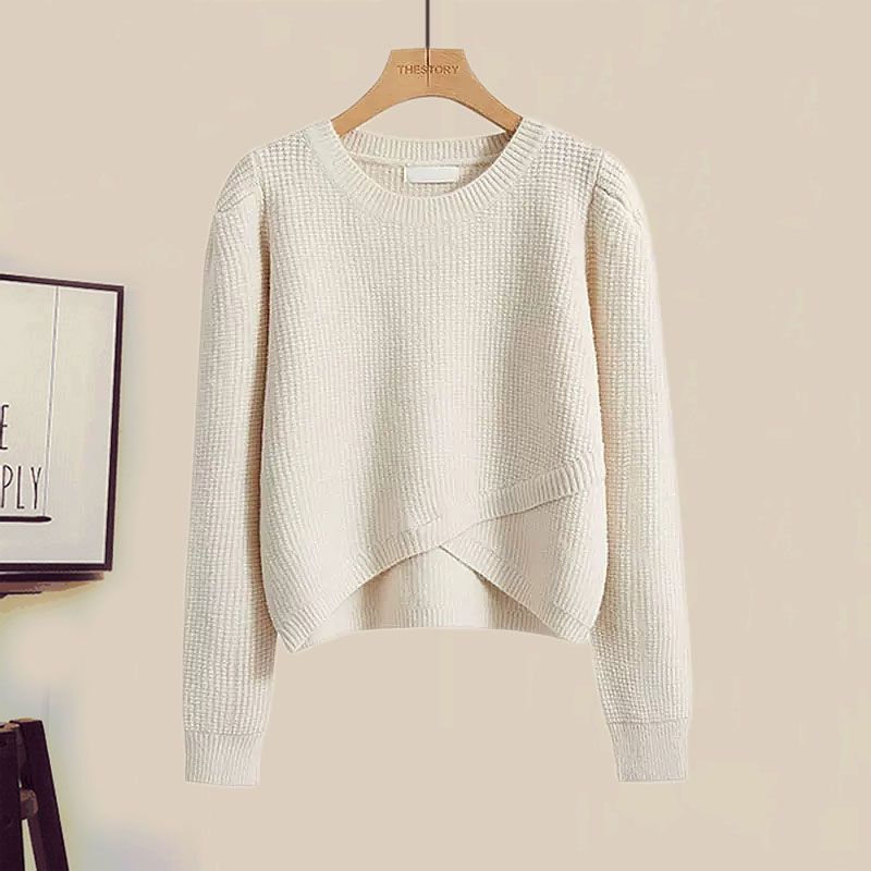 Autumn Women's Suit New Fashion Temperament Age-reducing Knitted Top Slimming Skirt Two-piece Set
