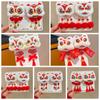Plush Chinese New Year Headwear Tassel Ancient Style Hairpin Children Red Bow Hairpin  Children