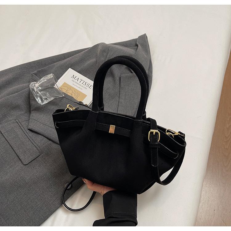 Suede tote bag women's 2025 new autumn and winter high-end niche design large-capacity commuter retro handbag