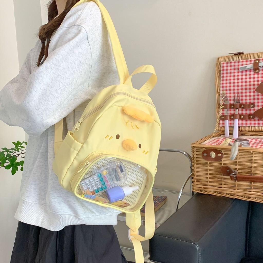 Squirrel Little Cartoon Chicken Canvas Backpack Outdoor Cute Itabag Animal