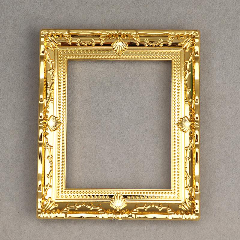 1:12 Dollhouse Mini Furniture Accessory - Golden and Empty Picture Frames