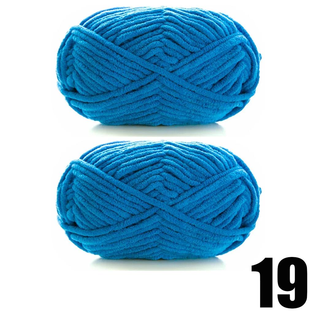 2pcsX50g Thick Velvet Yarn Handmade DIY Knitting Yarn Wool Line Scarf Hat Soft Chenille Yarn Knit Wol