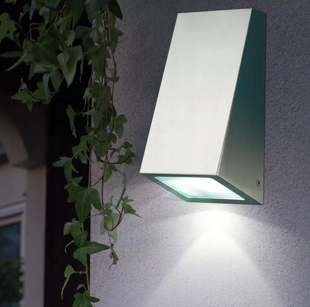 Modern Stainless Steel Wall Lamp IP44 Silver GU10 Max 35 Watts