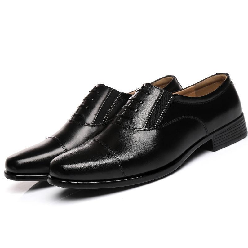White Three-joint Leather Shoes Men's Groom Best Man Wedding Performance Little White Shoes Three-section Head Black Nurse Little White Shoes