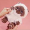 PP Cotton Plush Doll Pendant Soft Long Hair Cat Keyring Puppy Cat Plush Keychain  Girl