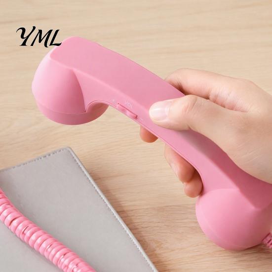 Nostalgic Desktop Decoration Prop Retro Phone Handset for Mobile Phones, Type-C Vintage Wired Handheld Comfortable Grip Telephone Handle Cell Receiver