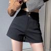 Women's 2025 High-Waisted Black A-Line Wide-Leg Summer Hot Pants
