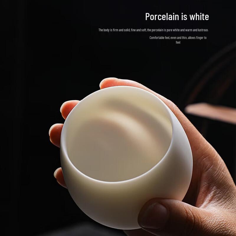 Tuopai Unglazed Matte Mutton-Fat Jade Porcelain Master Tea Cup