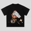 Camiseta de Verano para Hombre MJ Michael Jackson Estampada de Algodón Neutra Cuello Redondo Manga Corta Moda Unisex Hip Hop Regalo para Fans Ropa Unisex de Moda