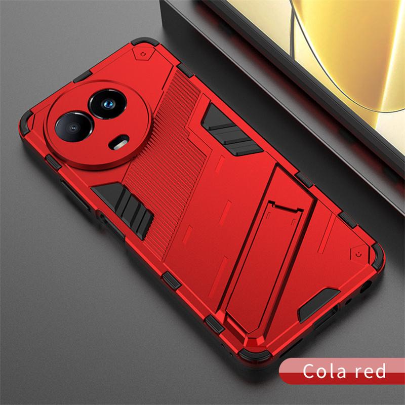 

Для Realme 11 5G 2023 чехол противоударный бампер бронированный чехол для телефона для Realmi 11 Realme11 5G автомобильный магнитный держатель подставка задняя крышка For Realme 11 5G красный