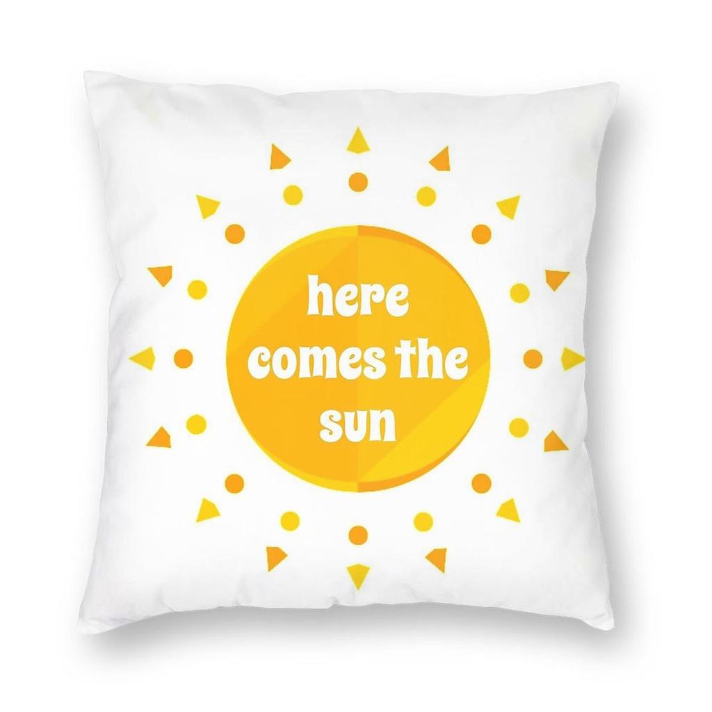 Here Comes The Sun Square Pillowcase Polyester Linen Velvet Pattern Zip Decor Car Cushion Cover