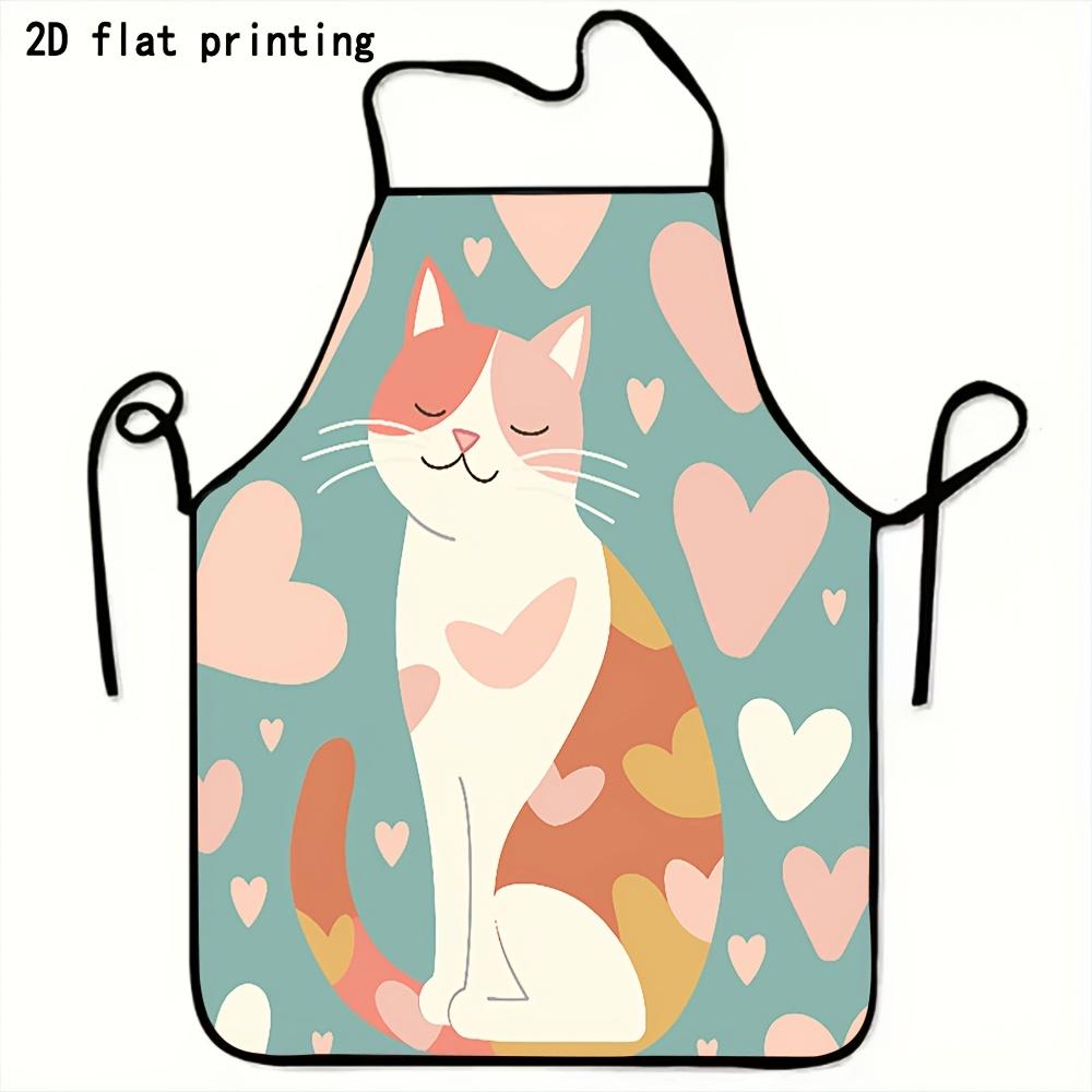 1pc Adorable Cat-Themed Apron Suitable for Home Kitchen Cooking, BBQ, Picnic - Cute Kitten Design with Suitable for Foraging, Suitable for Gifts for &