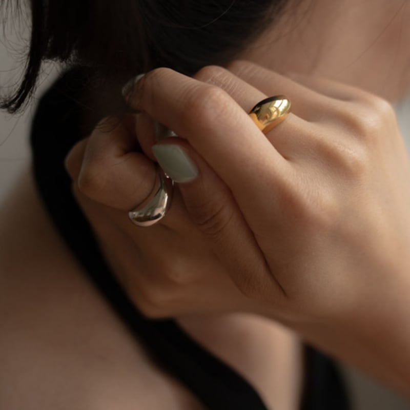 youngglow silver925 wave dome ring (2color)