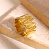 Broad Surface Rings For Women Open Gold Color Stainless Steel Ring New Geometric Butterfly Sun Anillos Party Best Jewelry Gift