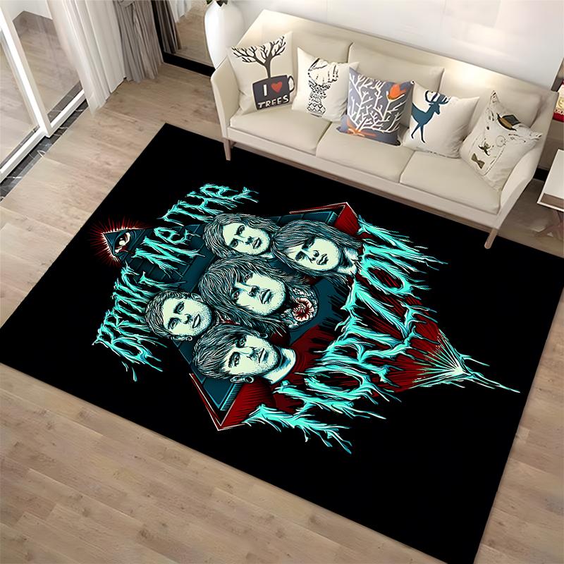 British rock band Bring Me the Horizon pattern printed flannel non-slip rug, suitable for rooms, living rooms, home decor, and gifts