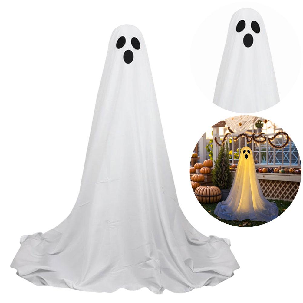 Lighted Spooky Ghost Decor Halloween Decorations Outdoor with String Lights Scary Standing Ghosts Decor for Front Porch Yard