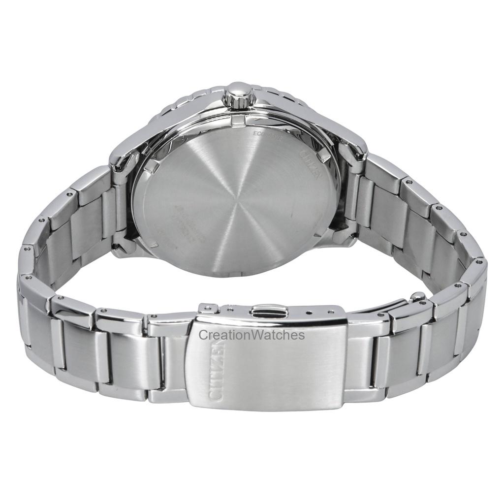 Citizen Marine Eco-Drive Crystal Accents Stainless Steel Green Dial FE6170-88L 100M Women's Watch