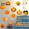 Easy Peel And Stick Holiday Murals 3 Sheets Halloween Ghost Face Pumpkin Wall Sticker, Cute Black Cat Removable Stickers for Kids Decorative