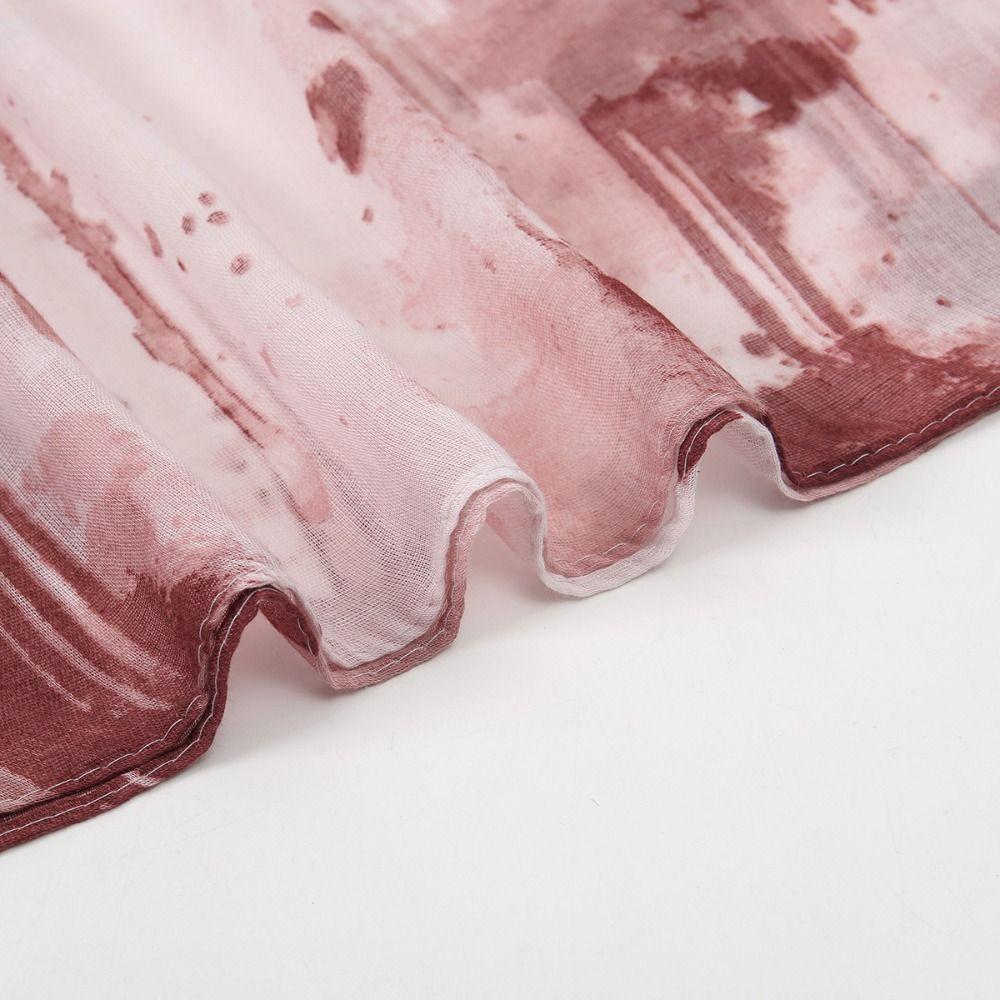 Light Weight Watercolor Printed Shawl Hijabs Soft Breathable Headscarf Women Scarf Silk Scarves new Scarf &Wrap