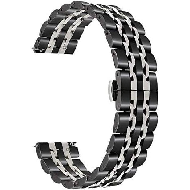 Band Compatible for Galaxy Watch 46mm / Galaxy 3 45mm, 22mm Solid Stainless Steel Metal Replacement Strap for Samsung Gear S3 Frontier/Classic/Moto