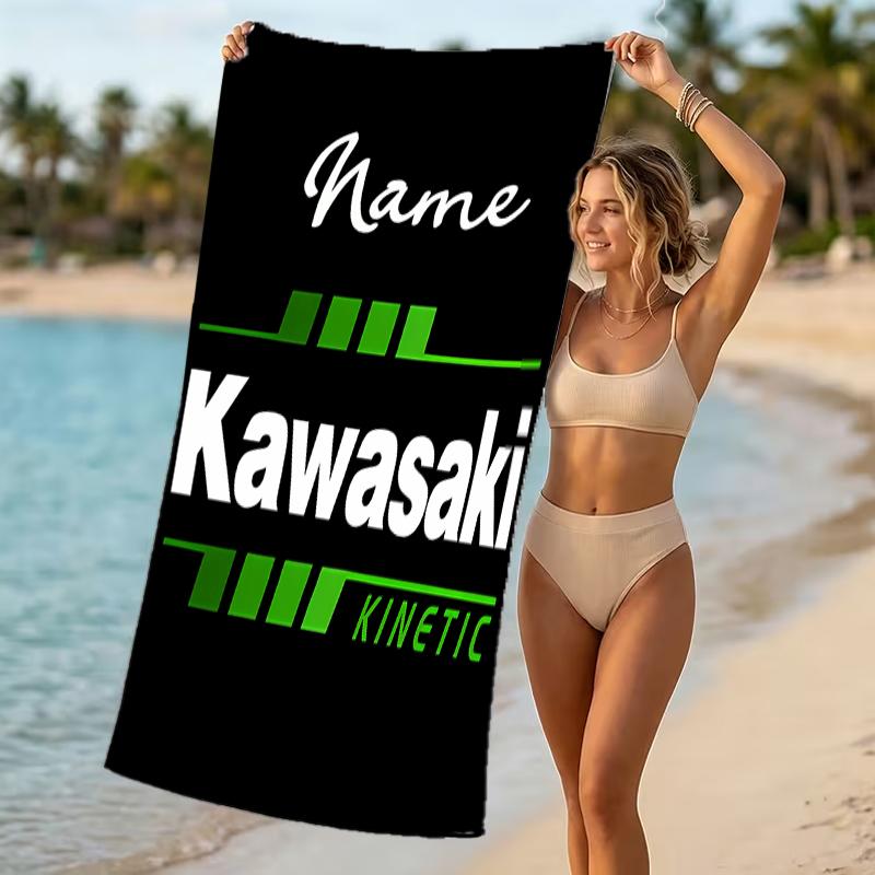 Customizable personalized beach towels Kawasaki themed designs.Suitable for the beach, yoga, sports;ideal as beach accessories