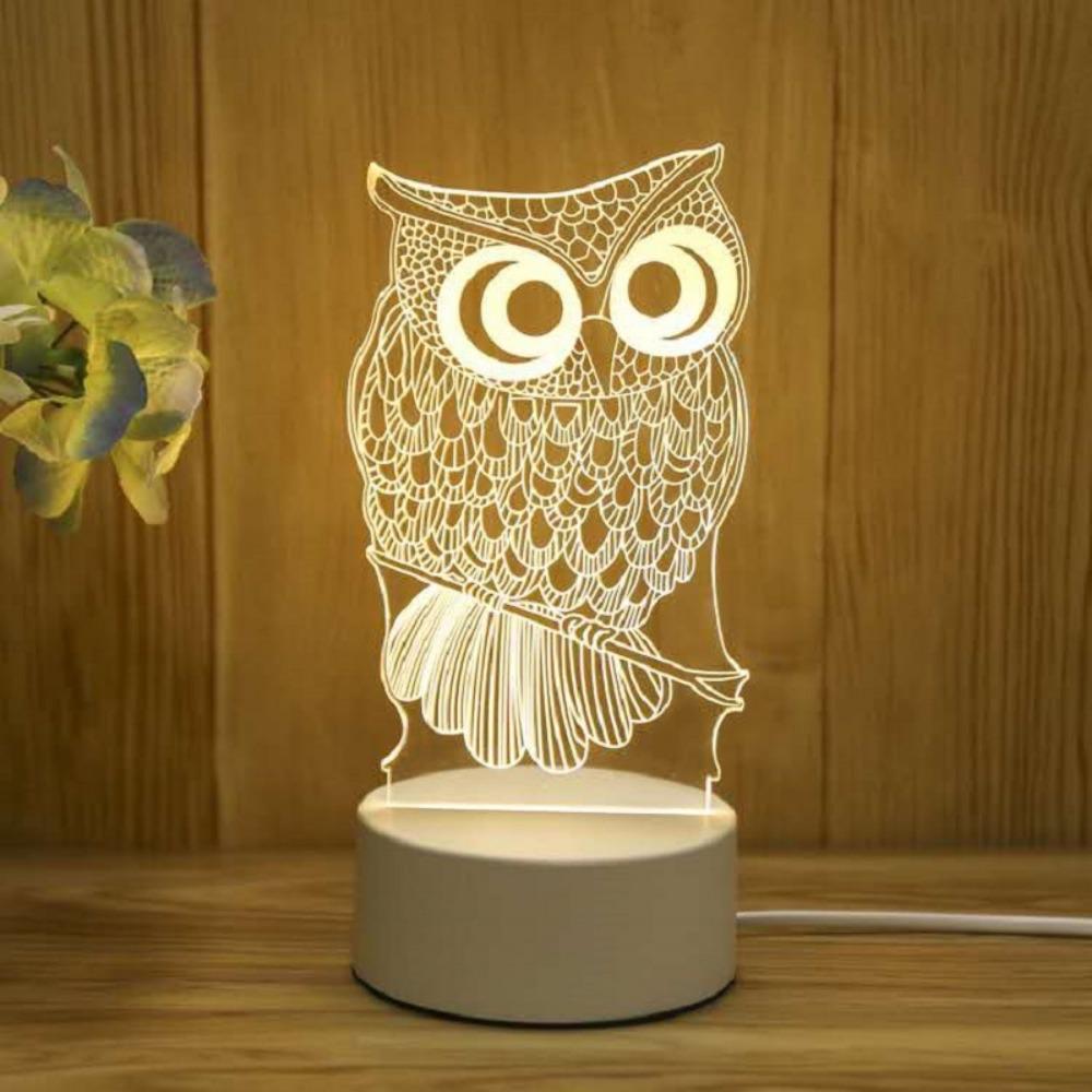 Creative Led Night Light Usb Plug Night Light Monochrome Bedside 3d Night Light