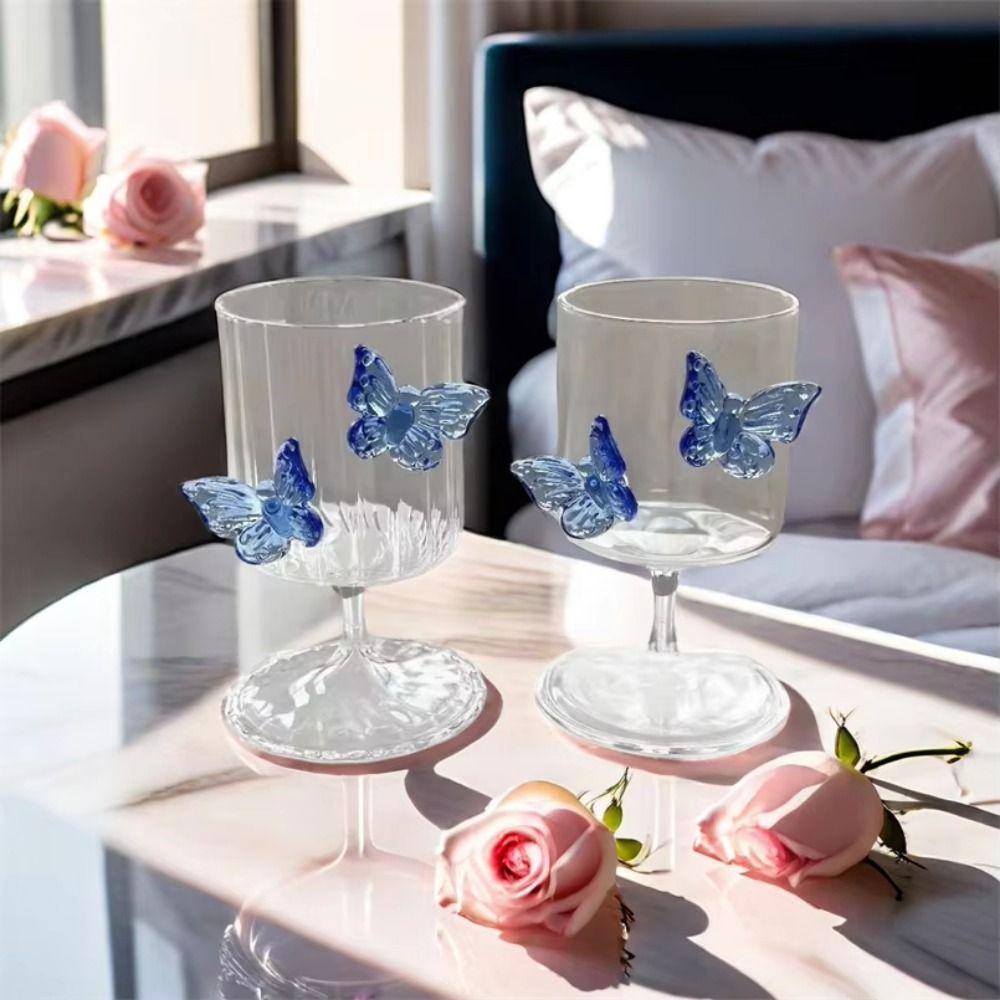 Decorative High Legged Glass Cup INS Champagne Drinkware Glasses  Cocktail