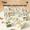 New Wooden Simulation Kitchen Toys Pretend Play Dessert Cake Tea Set Toddler Afternoon Tea Toys Kids Cognitive Social Toys Gifts