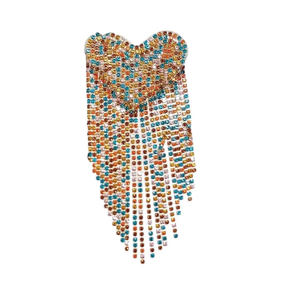 Beaded Tassel Epaulette Delicate Long Chain Punk Shoulder Jewelry Retro Heart DIY Clothing Appliques Accessories Men Women