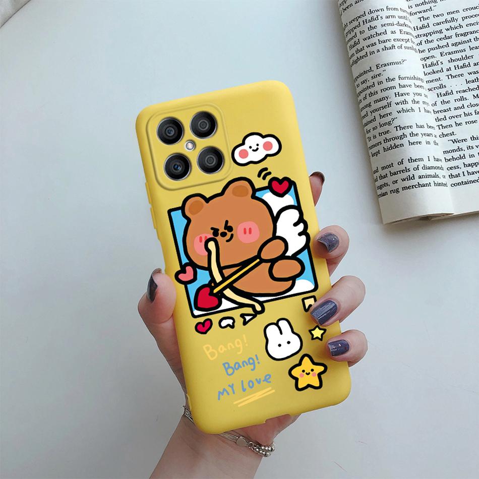 For Huawei X8 Case Fashion Flower Cartoon Pattern Soft Silicone Back Cover For Honor X8 4G TFY-LX1 TFY-LX2 TFY-LX3 HonorX8 Funda