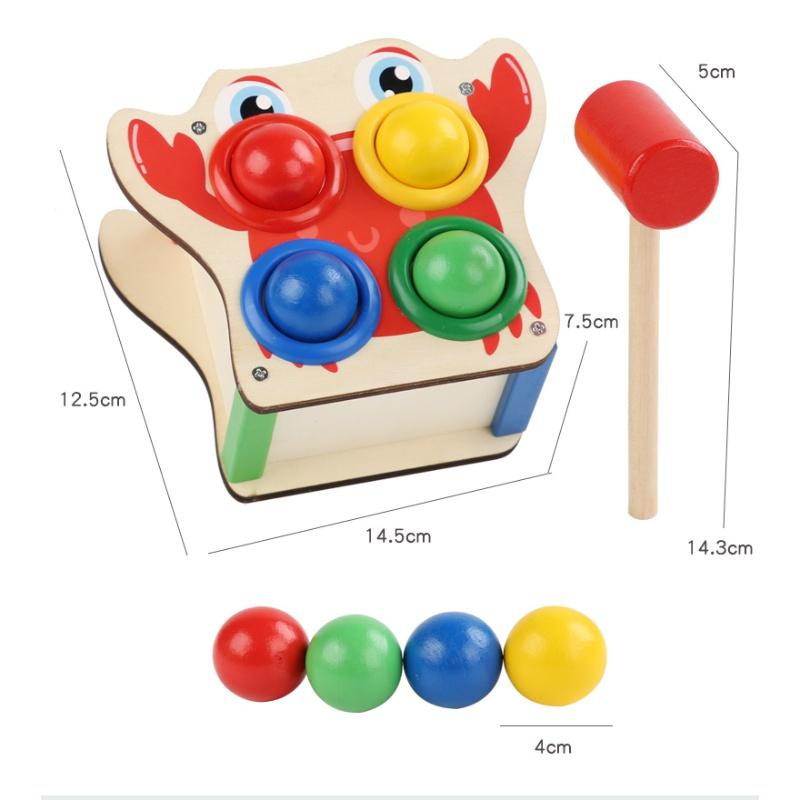Hölzerne Klopfbank Baby Werkbank Klopfkugel Spielzeug Montessori Spielzeug Farbabgleich Hand-Auge-Koordination Feinmotoriktraining