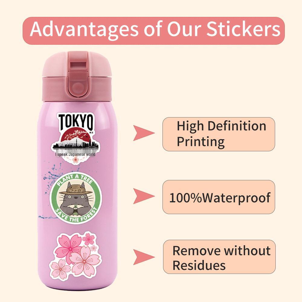 110 Japanese Anime Cartoon Stickers for Luggage, Notebooks, and Phones