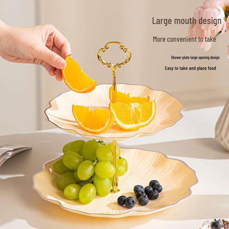 Multilayer Fruit Plate for Living Room, Coffee Table, Front Desk, Beauty Salon. Perfect for Snacks, Desserts, and Fruit. Great As an Ornament.
