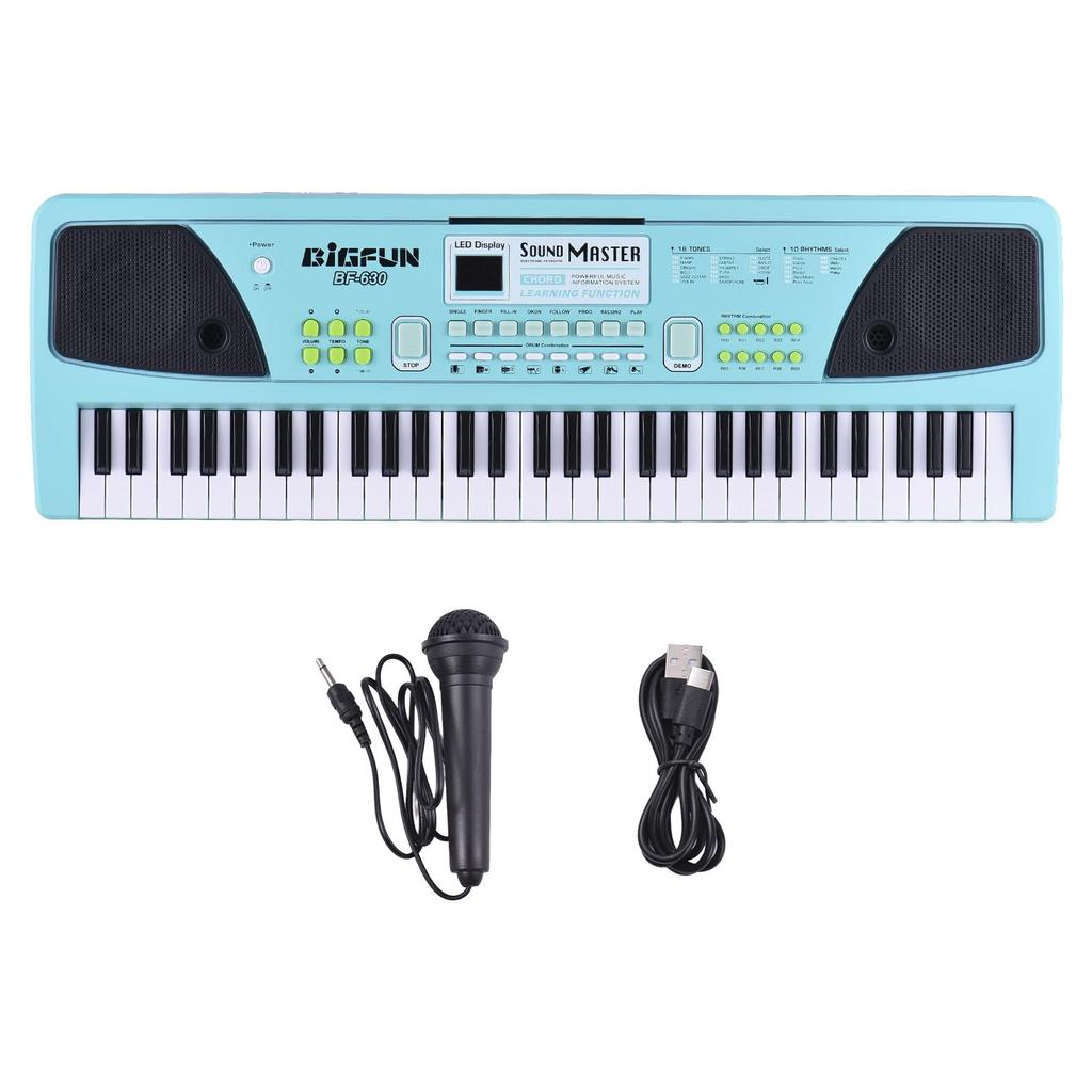 Btuty 61-Key Electronic Keyboard Piano 16 Tones 10 Rhythms 8 Percussions 6 Demo Songs Dual Speakers Recording and Chord Functions for Beginners