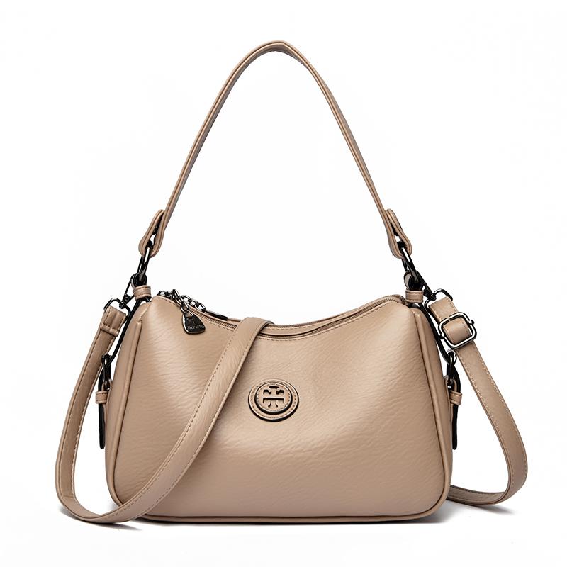 Fashionable Women's Shoulder Bag, Soft PU Leather Crossbody Bag, Solid Color Handbag, Suitable for Daily Use, Shopping, Commuting